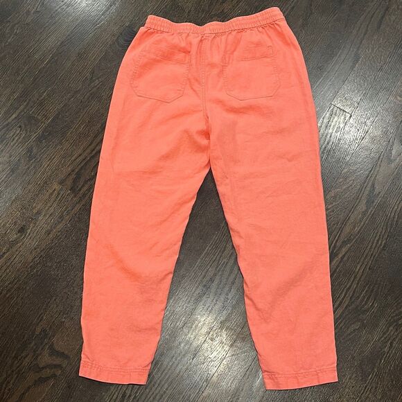 J. Crew Tie-waist Seaside Pant Linen Blend Women’s Small Orange Coral Resort - Picture 3 of 10